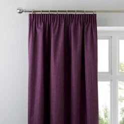 Dunelm Solar Aubergine Blackout Pencil Pleat Curtains