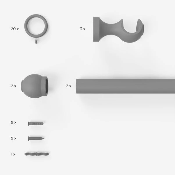 Dunelm Venice Wooden Curtain Pole Dia. 28mm 2 Dunelm Venice Wooden Curtain Pole Dia. 28mm - Image 2