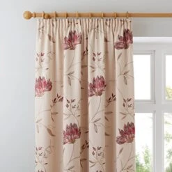 Dunelm Amelia Red Pencil Pleat Curtains