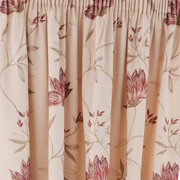Dunelm Amelia Red Pencil Pleat Curtains 3 Dunelm Amelia Red Pencil Pleat Curtains - Image 3