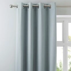 Dunelm Solar Duck Egg Blackout Eyelet Curtains