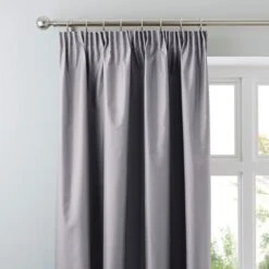 Dunelm Nova Grey Blackout Pencil Pleat Curtains