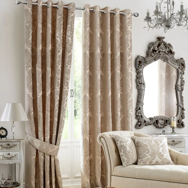 Luxury Collection Versailles Natural Eyelet Curtains 2 Luxury Collection Versailles Natural Eyelet Curtains - Image 2