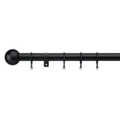 Dunelm Satina Extendable Matte Black Curtain Pole Dia. 25/28mm