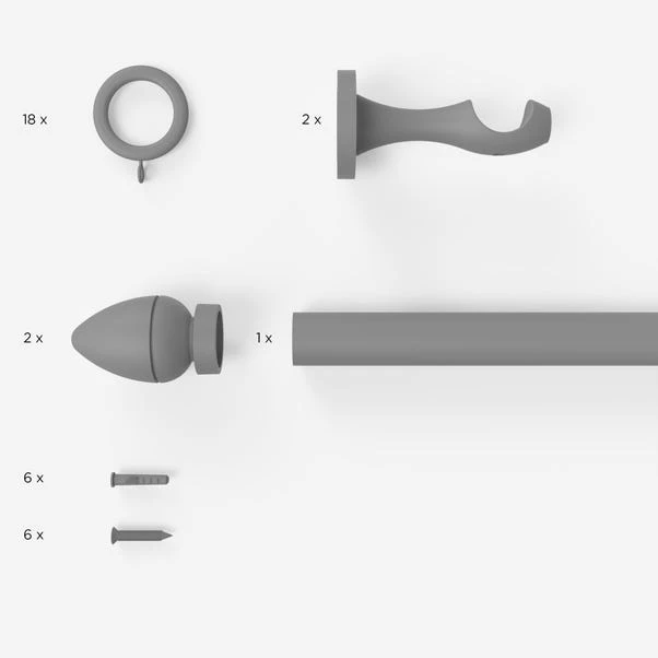 Dunelm Oregon Fixed Acacia Curtain Pole Dia. 28mm 2 Dunelm Oregon Fixed Acacia Curtain Pole Dia. 28mm - Image 2