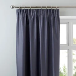 Dunelm Nova Charcoal Blackout Pencil Pleat Curtains