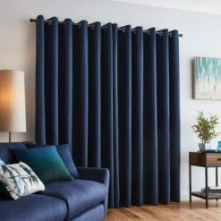 Dunelm Solar Navy Blackout Eyelet Curtains -Best Curtain Shop 30235244 alt04