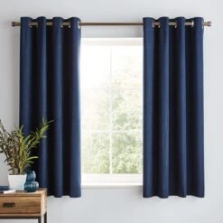 Dunelm Solar Navy Blackout Eyelet Curtains -Best Curtain Shop 30235244 alt05