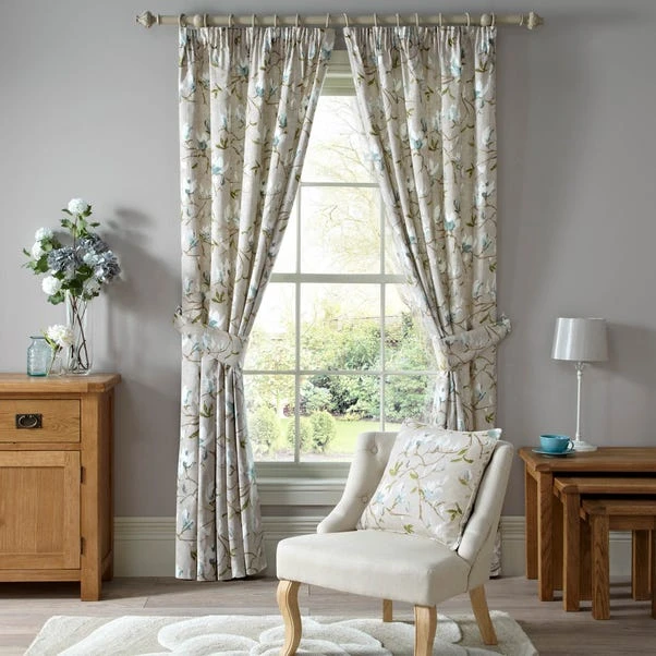 Luxury Collection Magnolia Green Pencil Pleat Curtains 2 Luxury Collection Magnolia Green Pencil Pleat Curtains - Image 2