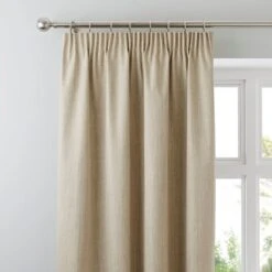 Dunelm Solar Ecru Blackout Pencil Pleat Curtains