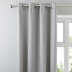 Dunelm Solar Grey Blackout Eyelet Curtains