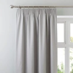 Dunelm Solar Grey Blackout Pencil Pleat Curtains