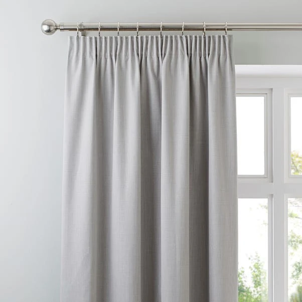 Dunelm Solar Grey Blackout Pencil Pleat Curtains 1 Dunelm Solar Grey Blackout Pencil Pleat Curtains