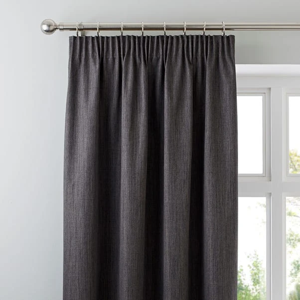 Dunelm Solar Slate Blackout Pencil Pleat Curtains 1 Dunelm Solar Slate Blackout Pencil Pleat Curtains