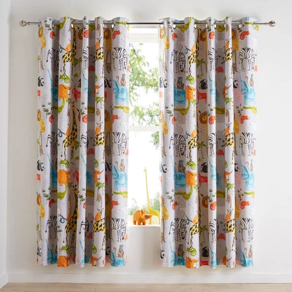 Dunelm Grey My World Thermal Blackout Eyelet Curtains 2 Dunelm Grey My World Thermal Blackout Eyelet Curtains - Image 2