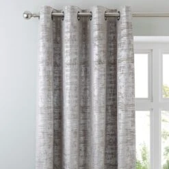 Dunelm Romano Silver Velour Eyelet Curtains
