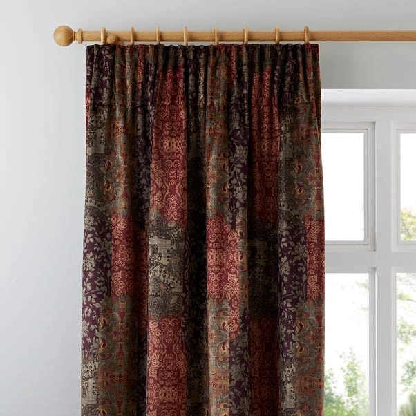 Luxury Collection Belmont Burgundy Velvet Pencil Pleat Curtains 1 Luxury Collection Belmont Burgundy Velvet Pencil Pleat Curtains