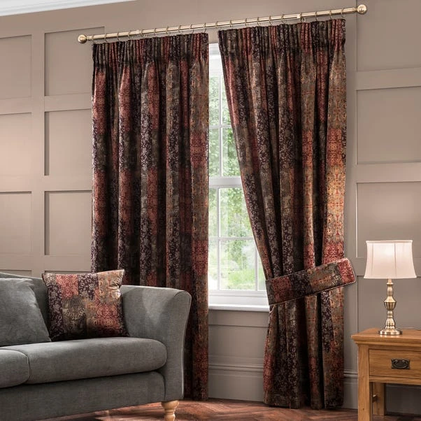 Luxury Collection Belmont Burgundy Velvet Pencil Pleat Curtains 2 Luxury Collection Belmont Burgundy Velvet Pencil Pleat Curtains - Image 2