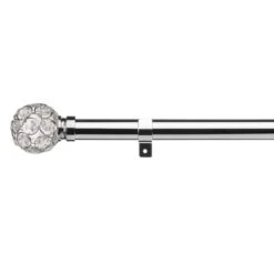 Dunelm Sphere Chrome Eyelet Curtain Pole Dia. 28mm