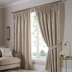 Dunelm Alderly Natural Pencil Pleat Curtains -Best Curtain Shop 30567689 alt03