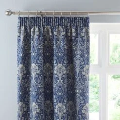 Luxury Collection Lucetta Navy Pencil Pleat Curtains