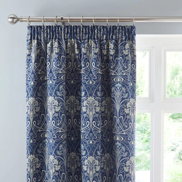 Luxury Collection Lucetta Navy Pencil Pleat Curtains 1 Luxury Collection Lucetta Navy Pencil Pleat Curtains