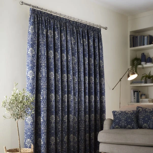 Luxury Collection Lucetta Navy Pencil Pleat Curtains 5 Luxury Collection Lucetta Navy Pencil Pleat Curtains - Image 5