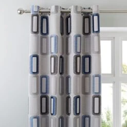 Elements Dahl Blue Eyelet Curtains