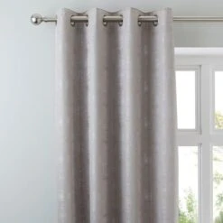 Luxury Collection Dante Silver Eyelet Curtains
