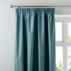 Dunelm Nova Teal Blackout Pencil Pleat Curtains