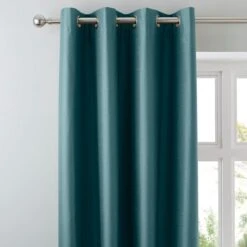 Dunelm Nova Teal Blackout Eyelet Curtains