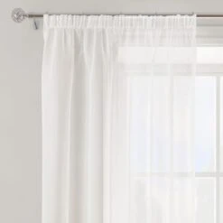 Dunelm Sheer Elegance White Tape Top Single Voile Panel