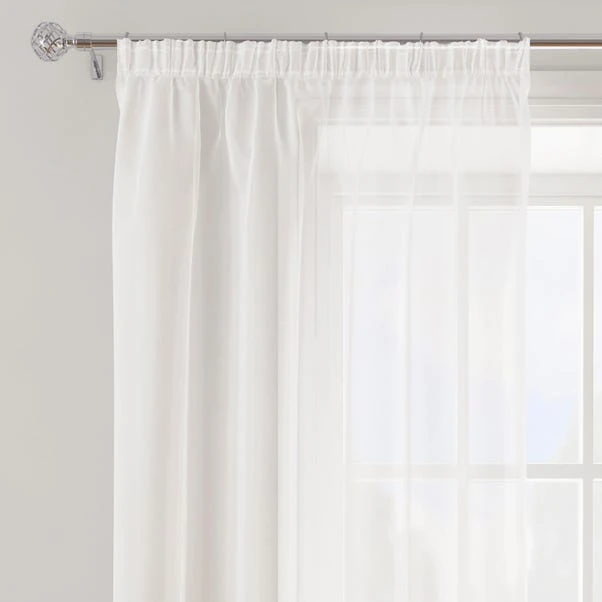 Dunelm Sheer Elegance White Tape Top Single Voile Panel 1 Dunelm Sheer Elegance White Tape Top Single Voile Panel