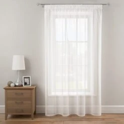 Dunelm Sheer Elegance White Tape Top Single Voile Panel 8 Dunelm Sheer Elegance White Tape Top Single Voile Panel -Best Curtain Shop 30629974 alt04
