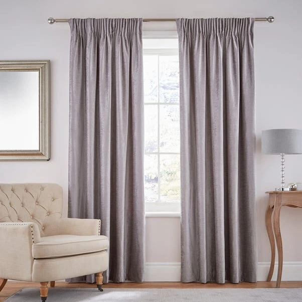 Dunelm Dorma Lymington Grey Pencil Pleat Curtains 2 Dunelm Dorma Lymington Grey Pencil Pleat Curtains - Image 2