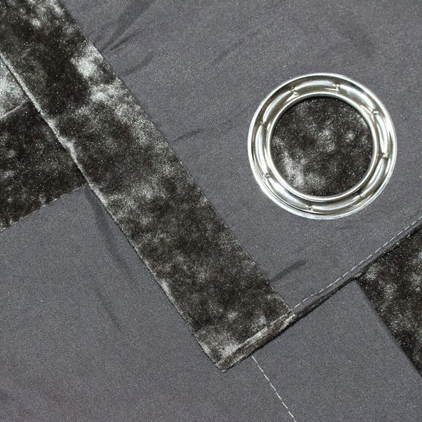 Verona Pewter Velvet Eyelet Curtain 3 Verona Pewter Velvet Eyelet Curtain - Image 3