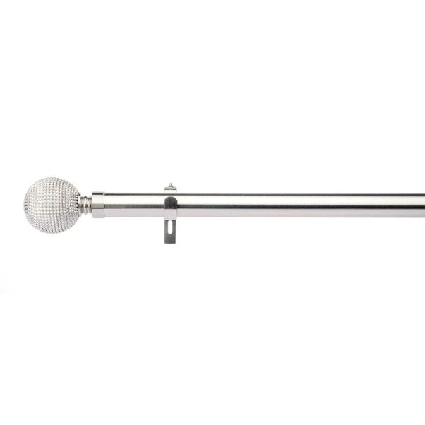 Dunelm Studded Ball Satin Steel Eyelet Curtain Pole Dia. 28mm 2 Dunelm Studded Ball Satin Steel Eyelet Curtain Pole Dia. 28mm - Image 2