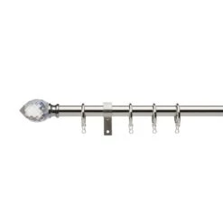 Dunelm Teardrop Extendable Metal Curtain Pole Dia. 16/19mm
