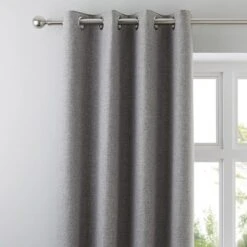 Dunelm Jennings Grey Thermal Eyelet Curtains
