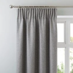 Dunelm Jennings Grey Thermal Pencil Pleat Curtains