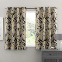 Dunelm Zen Gold Jacquard Eyelet Curtains -Best Curtain Shop 30651298 alt05