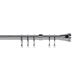 Speedy Diamante Trumpet Extendable Chrome Eyelet Curtain Pole Dia. 16/19mm