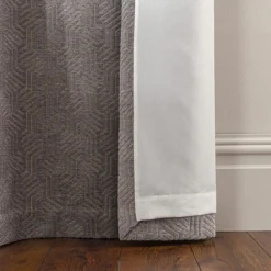 Luxury Collection Abstract Chenille Dove Grey Eyelet Curtains -Best Curtain Shop 30668137 alt06