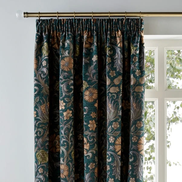Dunelm Betsy Chenille Jacquard Lagoon Pencil Pleat Curtains 1 Dunelm Betsy Chenille Jacquard Lagoon Pencil Pleat Curtains
