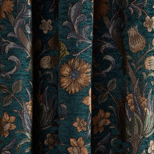 Dunelm Betsy Chenille Jacquard Lagoon Pencil Pleat Curtains 3 Dunelm Betsy Chenille Jacquard Lagoon Pencil Pleat Curtains - Image 3