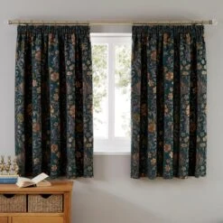 Dunelm Betsy Chenille Jacquard Lagoon Pencil Pleat Curtains 10 Dunelm Betsy Chenille Jacquard Lagoon Pencil Pleat Curtains -Best Curtain Shop 30671953 alt05