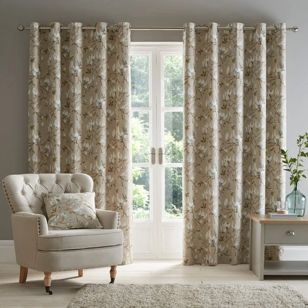 Luxury Collection Magnolia Green Eyelet Curtains 2 Luxury Collection Magnolia Green Eyelet Curtains - Image 2