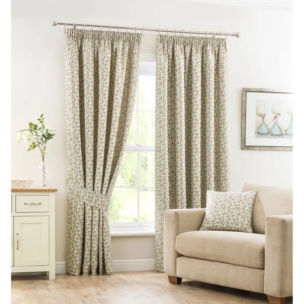 Dunelm Dianna Duck Egg Pencil Pleat Curtains 2 Dunelm Dianna Duck Egg Pencil Pleat Curtains - Image 2