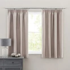 Dunelm Luna Brushed Pebble Blackout Pencil Pleat Curtains -Best Curtain Shop 30677054 alt05