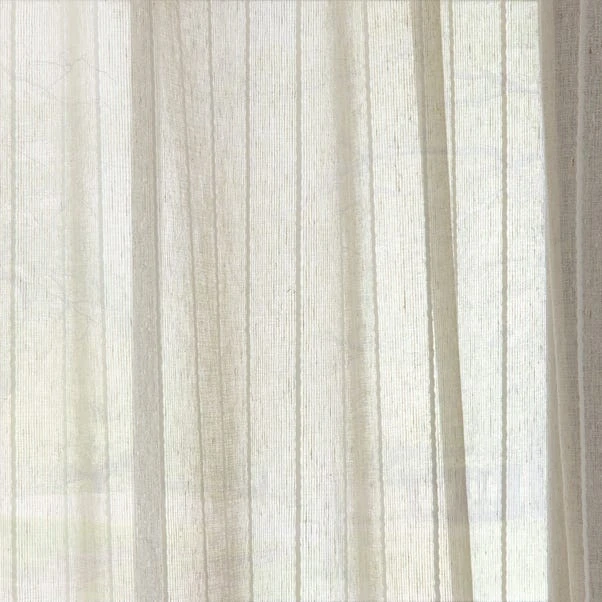 Dunelm Lucia Stripe Natural Slot Top Voile 3 Dunelm Lucia Stripe Natural Slot Top Voile - Image 3